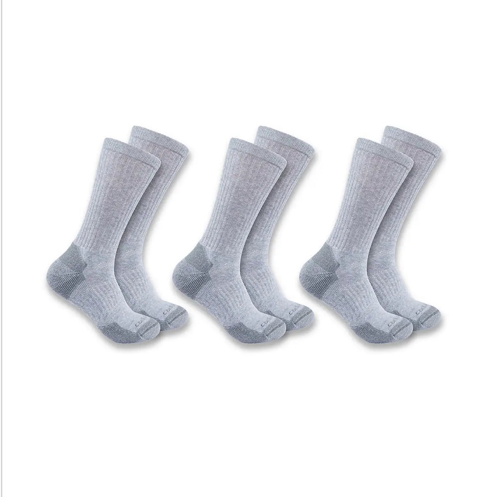 Carhartt Men's Gray Crew Socks - 3 Pack